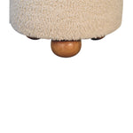 Load image into Gallery viewer, Cream Boucle Storage Footstool
