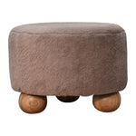 Load image into Gallery viewer, Mocha-Faux-Fur-Round-Ball-Footstool
