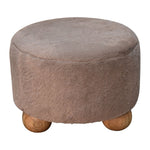 Load image into Gallery viewer, Mocha Faux Fur Round Ball Footstool
