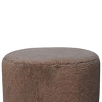 Load image into Gallery viewer, Mocha Faux Fur Round Ball Footstool
