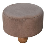 Load image into Gallery viewer, Mocha Faux Fur Round Ball Footstool
