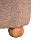 Load image into Gallery viewer, Mocha Faux Fur Round Ball Footstool
