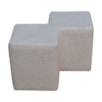 Load image into Gallery viewer, White Boucle Twin Footstool
