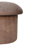 Load image into Gallery viewer, Mocha Faux Fur Mushroom Footstool
