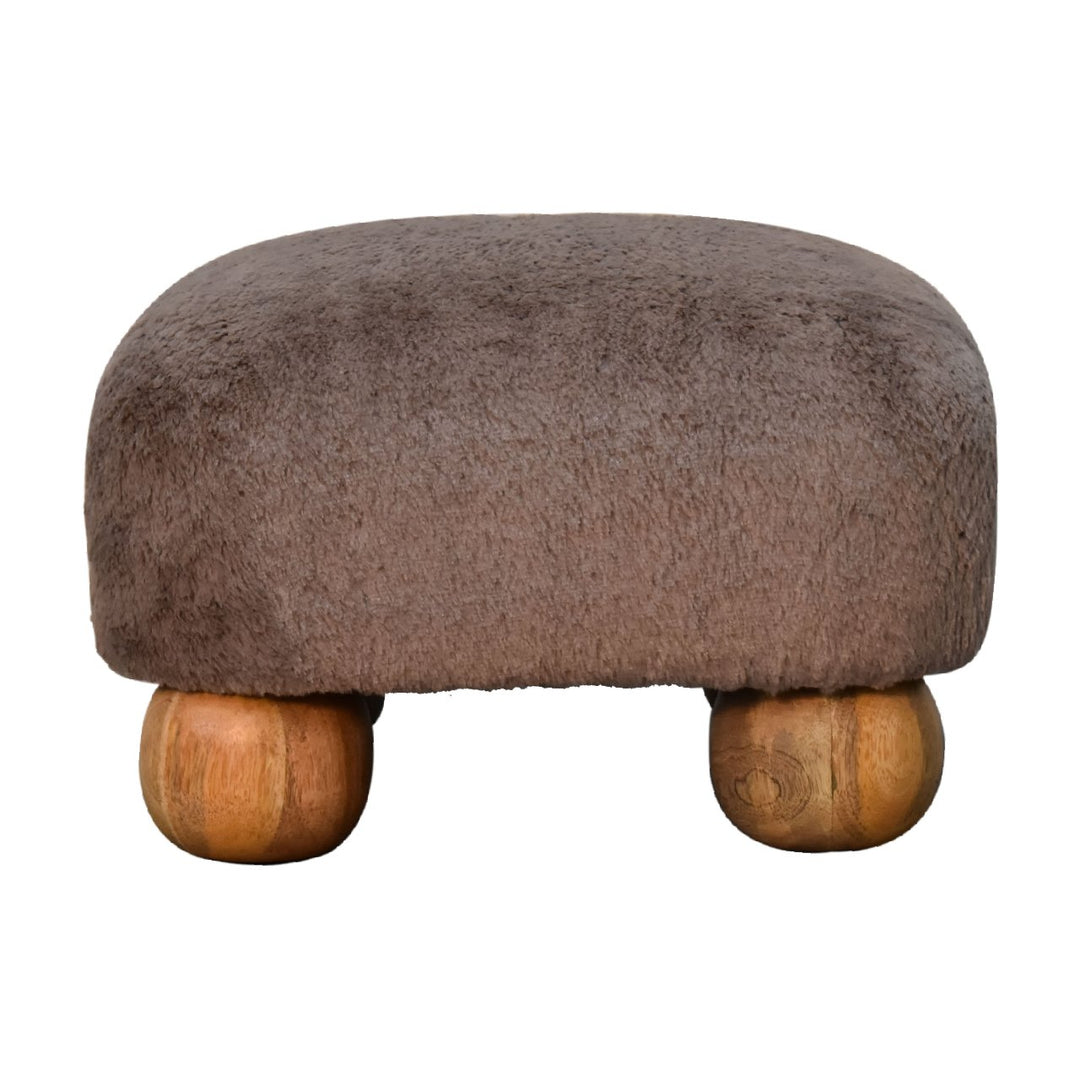 Mocha-Faux-Fur-Nordic-Footstool