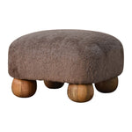 Load image into Gallery viewer, Mocha Faux Fur Nordic Footstool
