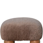 Load image into Gallery viewer, Mocha Faux Fur Nordic Footstool
