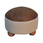 Load image into Gallery viewer, Cream Boucle Buffalo Footstool
