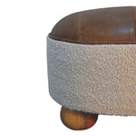 Load image into Gallery viewer, Cream Boucle Buffalo Footstool
