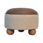 Load image into Gallery viewer, Cream Boucle Buffalo Footstool
