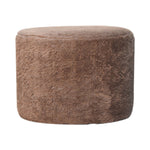 Load image into Gallery viewer, Mocha-Faux-Fur-Round-Footstool
