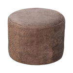 Load image into Gallery viewer, Mocha Faux Fur Round Footstool
