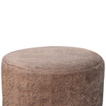 Load image into Gallery viewer, Mocha Faux Fur Round Footstool
