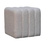 Load image into Gallery viewer, White Wavy Boucle Footstool
