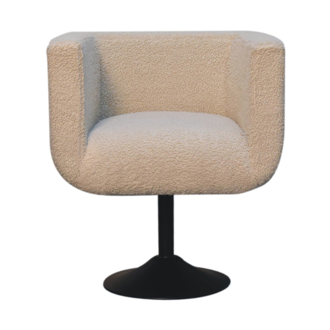 Cream-Boucle-Swivel-Chair