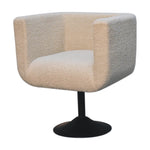 Load image into Gallery viewer, Cream Boucle Swivel Chair
