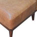 Load image into Gallery viewer, Tan Buffalo Backrest Footstool
