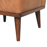 Load image into Gallery viewer, Tan Buffalo Backrest Footstool
