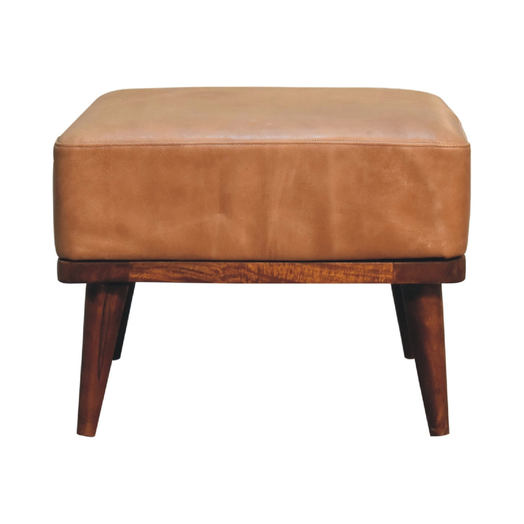 Tan-Buffalo-Leather-Tan-Footstool