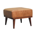 Load image into Gallery viewer, Tan Buffalo Leather Tan Footstool
