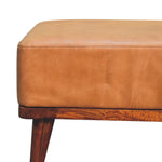 Load image into Gallery viewer, Tan Buffalo Leather Tan Footstool
