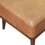 Load image into Gallery viewer, Tan Buffalo Leather Tan Footstool
