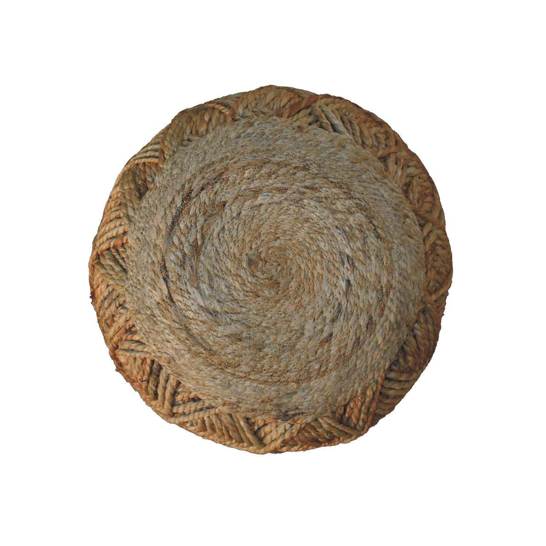 Jute Fiber Footstool Large Pattern