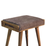 Load image into Gallery viewer, Mocha Faux Fur Style Footstool
