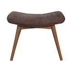 Load image into Gallery viewer, Mocha-Faux-Fur-Curved-Bench
