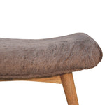 Load image into Gallery viewer, Mocha Faux Fur Curved Bench
