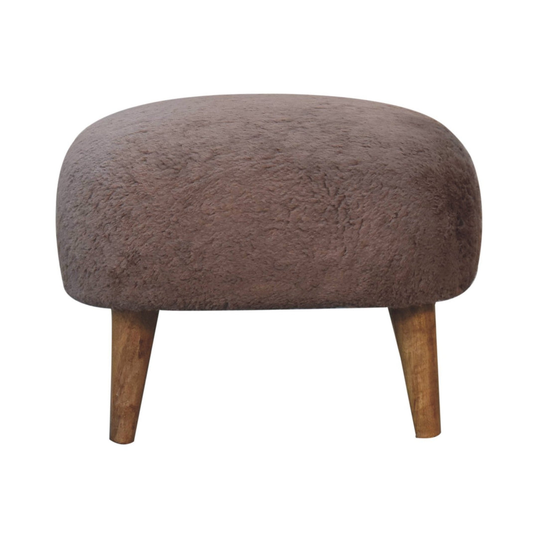 Mocha-Faux-Fur-Square-Stool