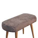 Load image into Gallery viewer, Mocha Faux Fur Fabric Bench
