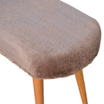 Load image into Gallery viewer, Mocha Faux Fur Fabric Bench
