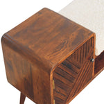 Load image into Gallery viewer, Boucle Carved Chestnut Telephone Table
