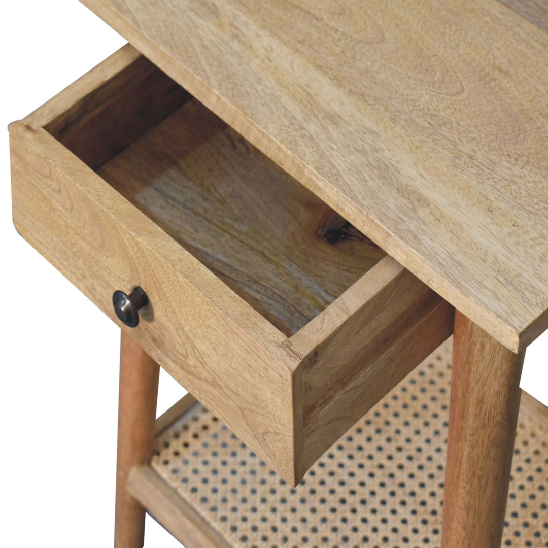 Woven Solid Wood End Table