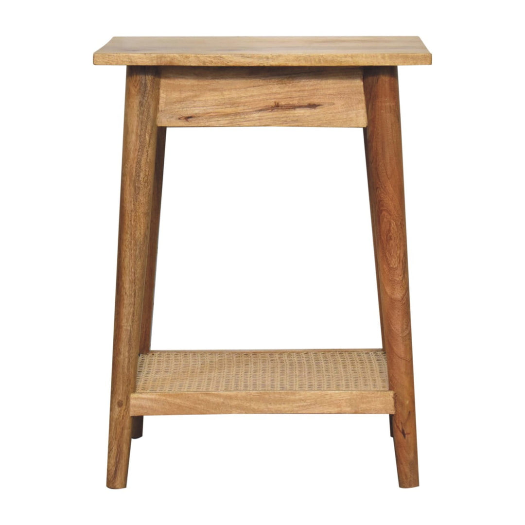 Woven Solid Wood End Table