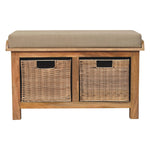 Load image into Gallery viewer, Rattan-Basket-Linen-Bench
