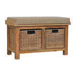 Load image into Gallery viewer, Rattan Basket Linen Bench
