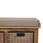 Load image into Gallery viewer, Rattan Basket Linen Bench
