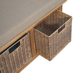 Load image into Gallery viewer, Rattan Basket Linen Bench
