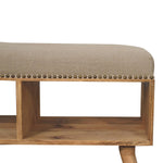 Load image into Gallery viewer, Studded Linen Open Bench
