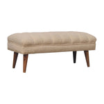 Load image into Gallery viewer, Cream Boucle Puffer Bench
