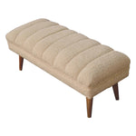 Load image into Gallery viewer, Cream Boucle Puffer Bench
