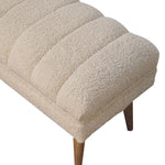 Load image into Gallery viewer, Cream Boucle Puffer Bench
