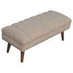 Load image into Gallery viewer, Cream Boucle Puffer Bench
