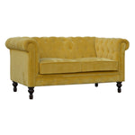 Load image into Gallery viewer, Mustard Velvet Chesterfield Sofa
