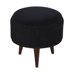 Load image into Gallery viewer, Black Velvet Nordic Style Footstool
