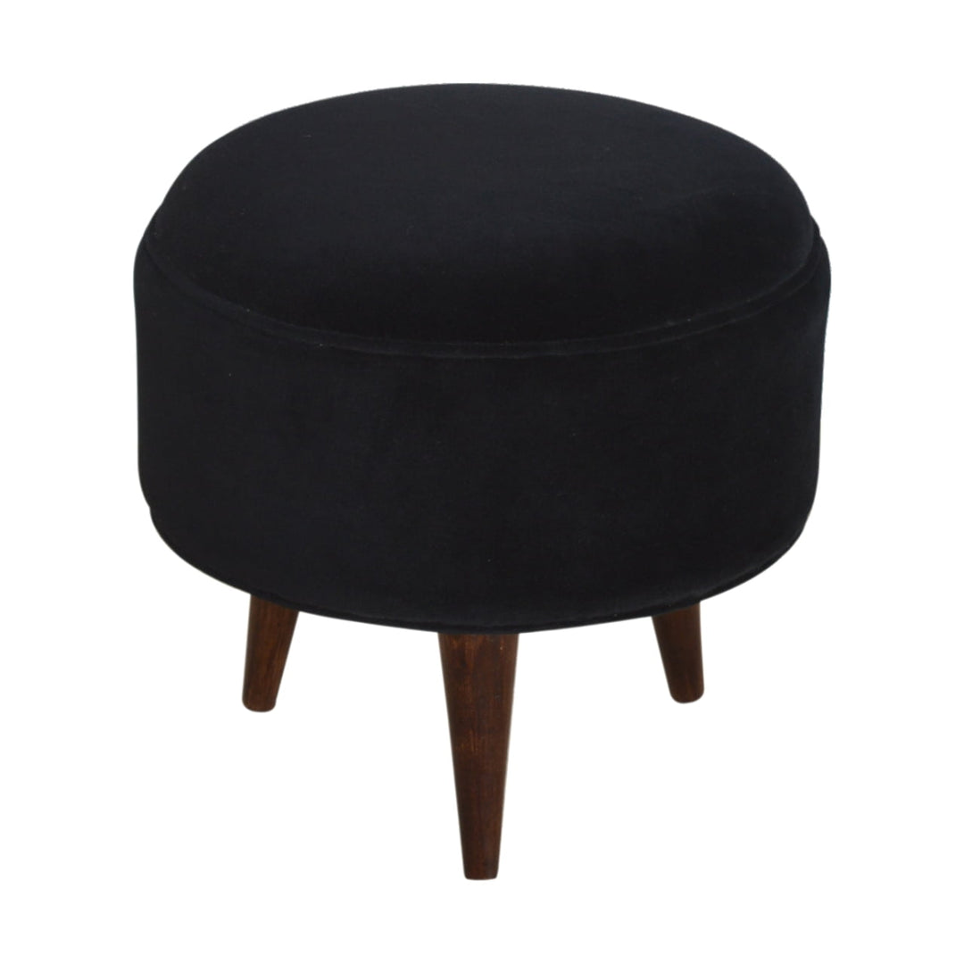 Black Velvet Nordic Style Footstool