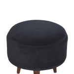 Load image into Gallery viewer, Black Velvet Nordic Style Footstool
