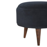 Load image into Gallery viewer, Black Velvet Nordic Style Footstool
